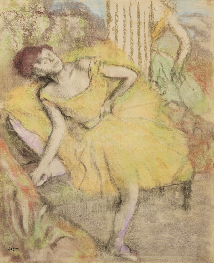 Lot 139, Edgar Degas, Danseuse au repos, counterproof with pastel on paper, circa 1897-1900, Impressionist & Modern Art Day Sale November 13th, 2018, estimate $ 500,000-700,000 .jpg