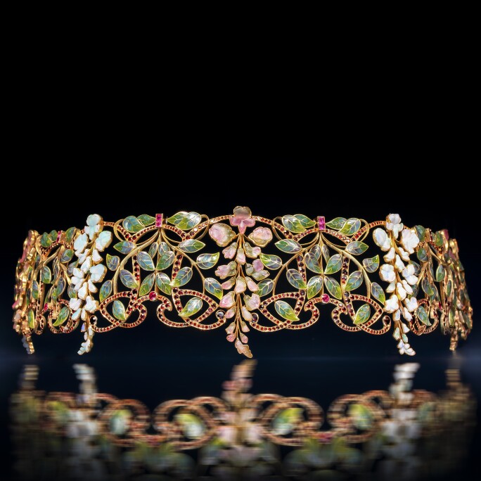 Philippe Wolfers, (Brussels, 1858-1929), Art Nouveau ‘Glycines’ choker, Brussels, circa 1901-1902.